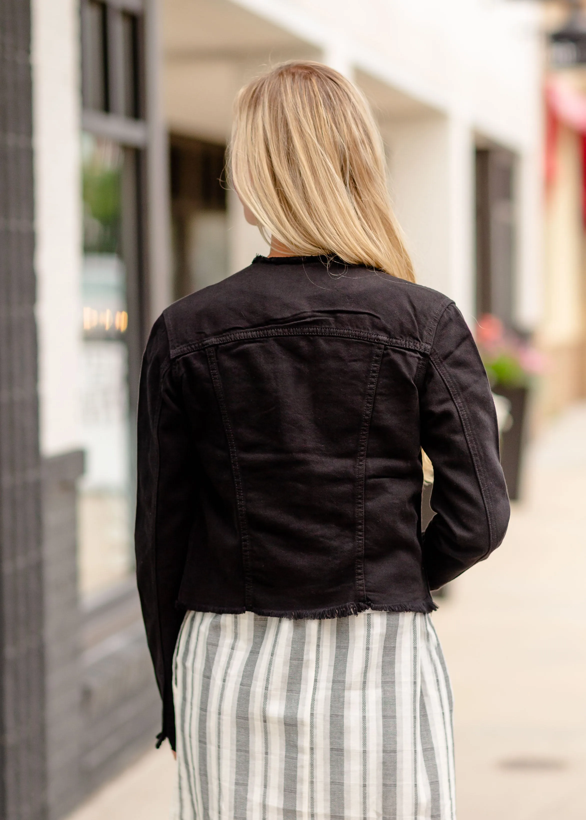 Distressed Collar Jean Jacket - FINAL SALE