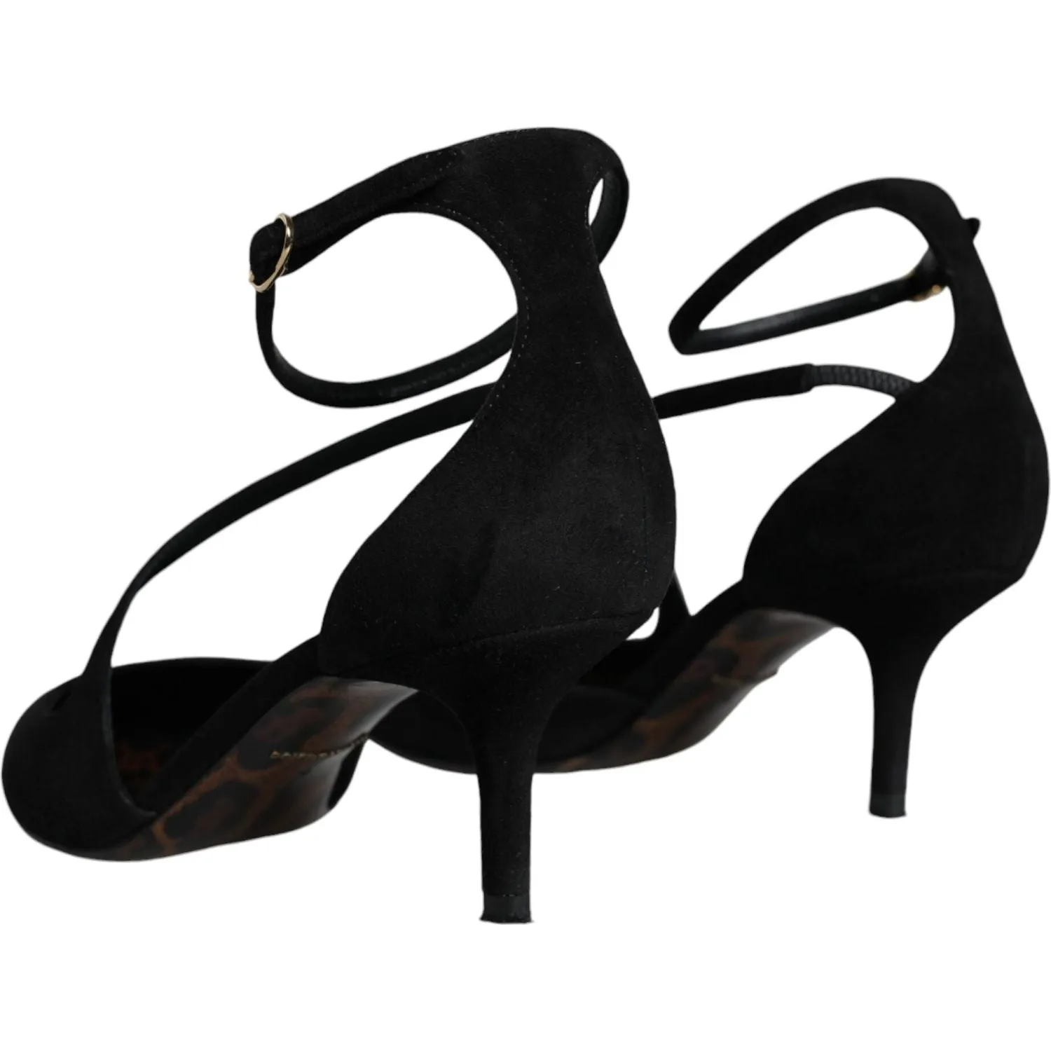 Dolce & Gabbana Black Suede Ankle Strap Pumps Heels Shoes