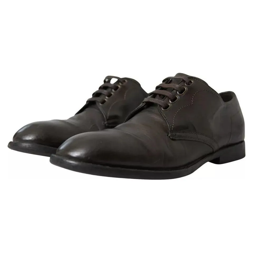 Dolce & Gabbana Green Leather Mens Formal Dress Shoes