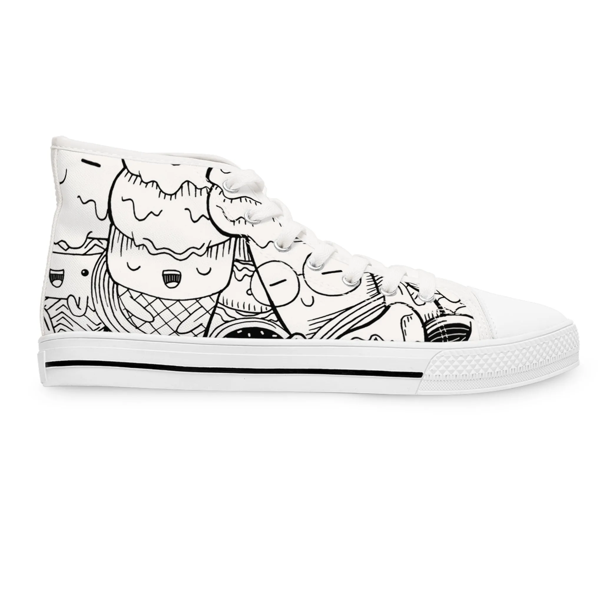 Doodle Icecream - Inovax Women's Hight Top Sneakers