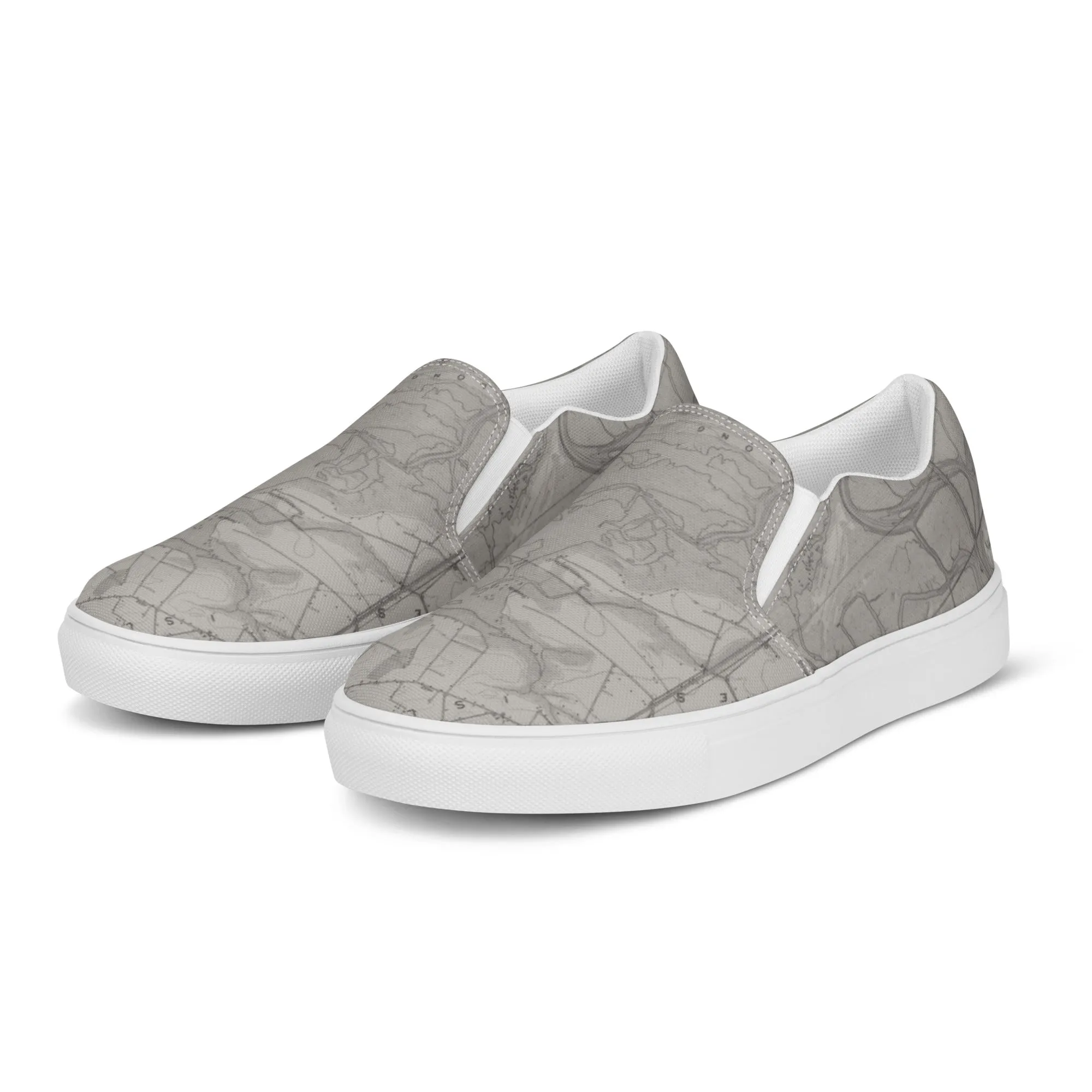 DTI James Island Map Heather Grey Men’s slip-on canvas shoes