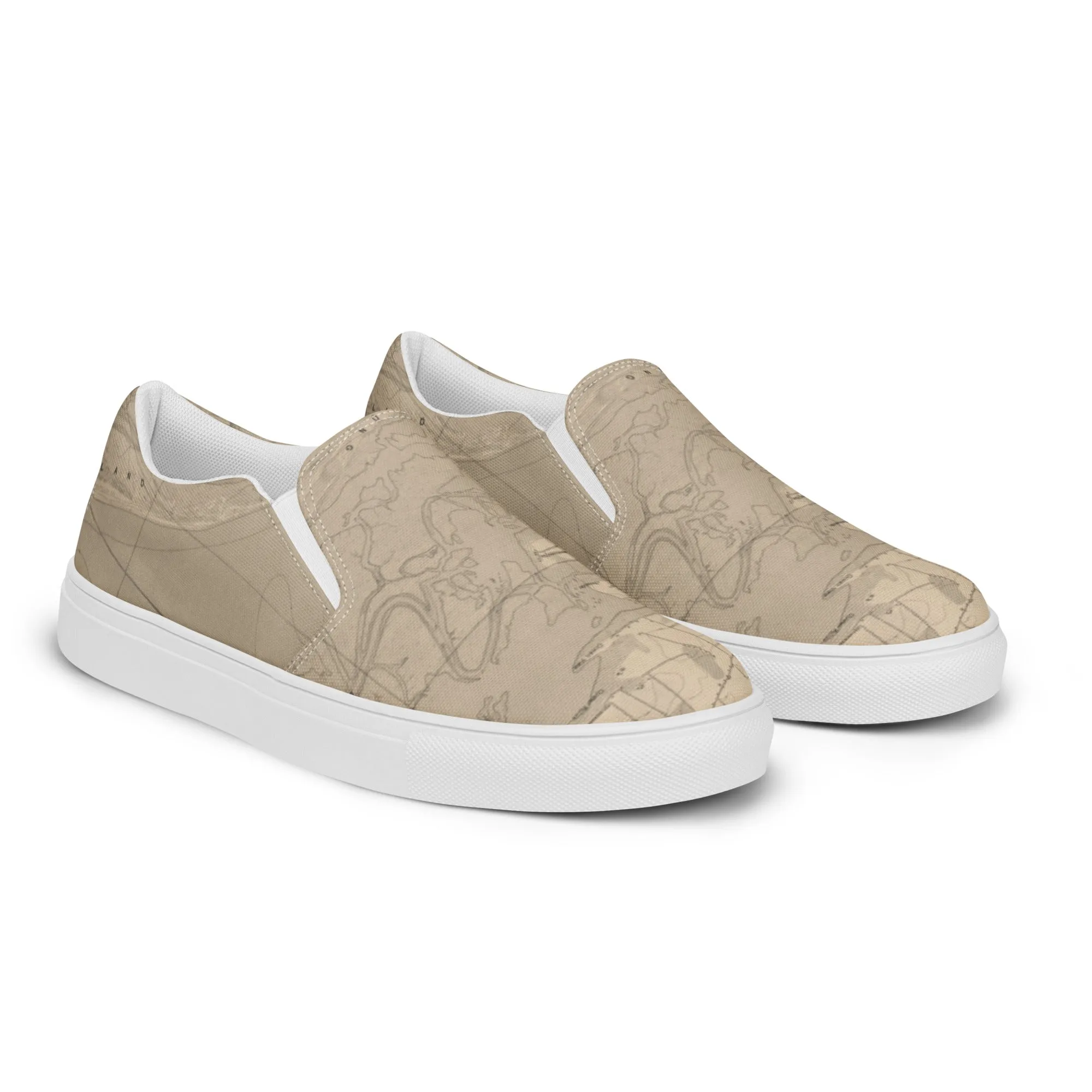 DTI James Island Map Parchment Men’s slip-on canvas shoes