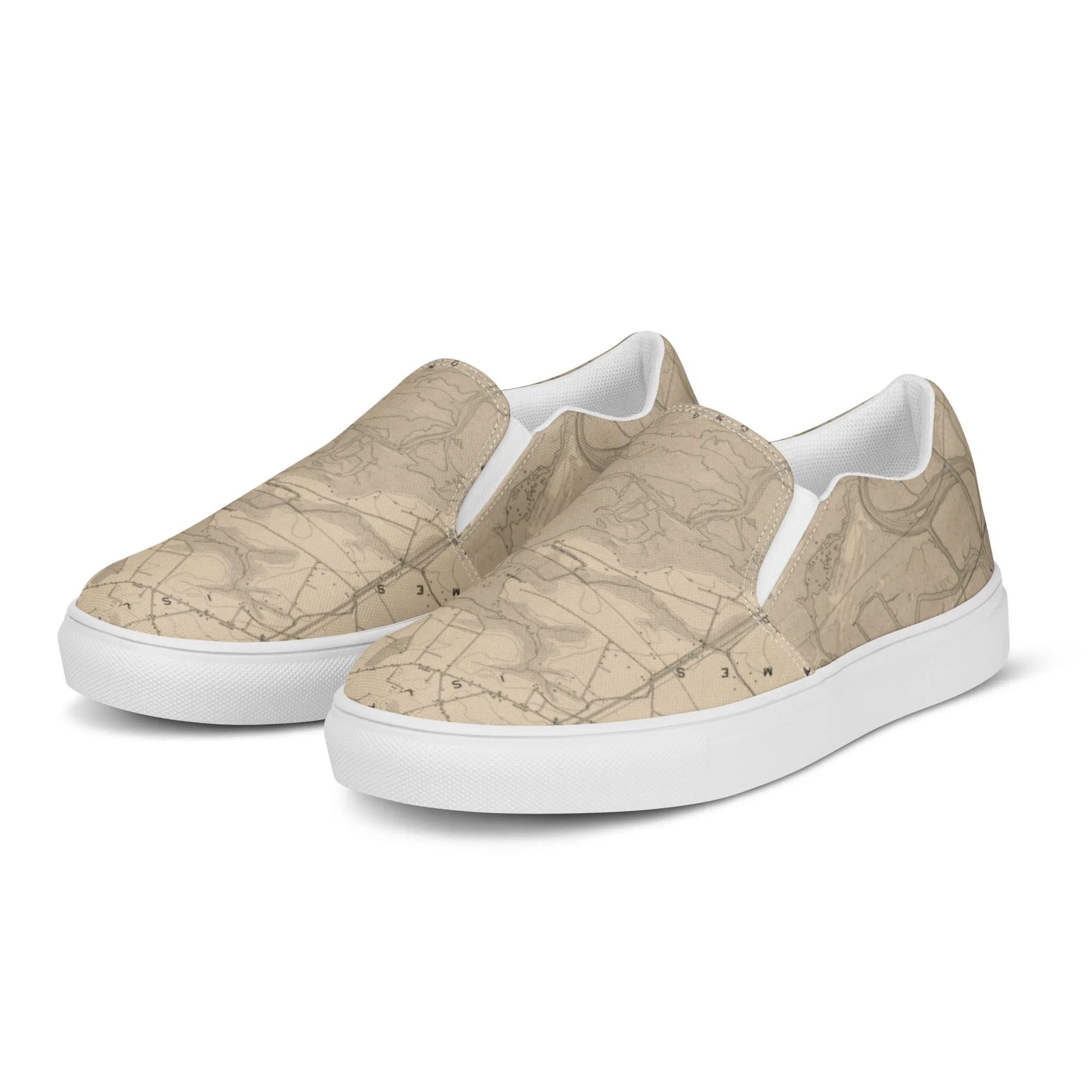 DTI James Island Map Parchment Women’s slip-on canvas shoes