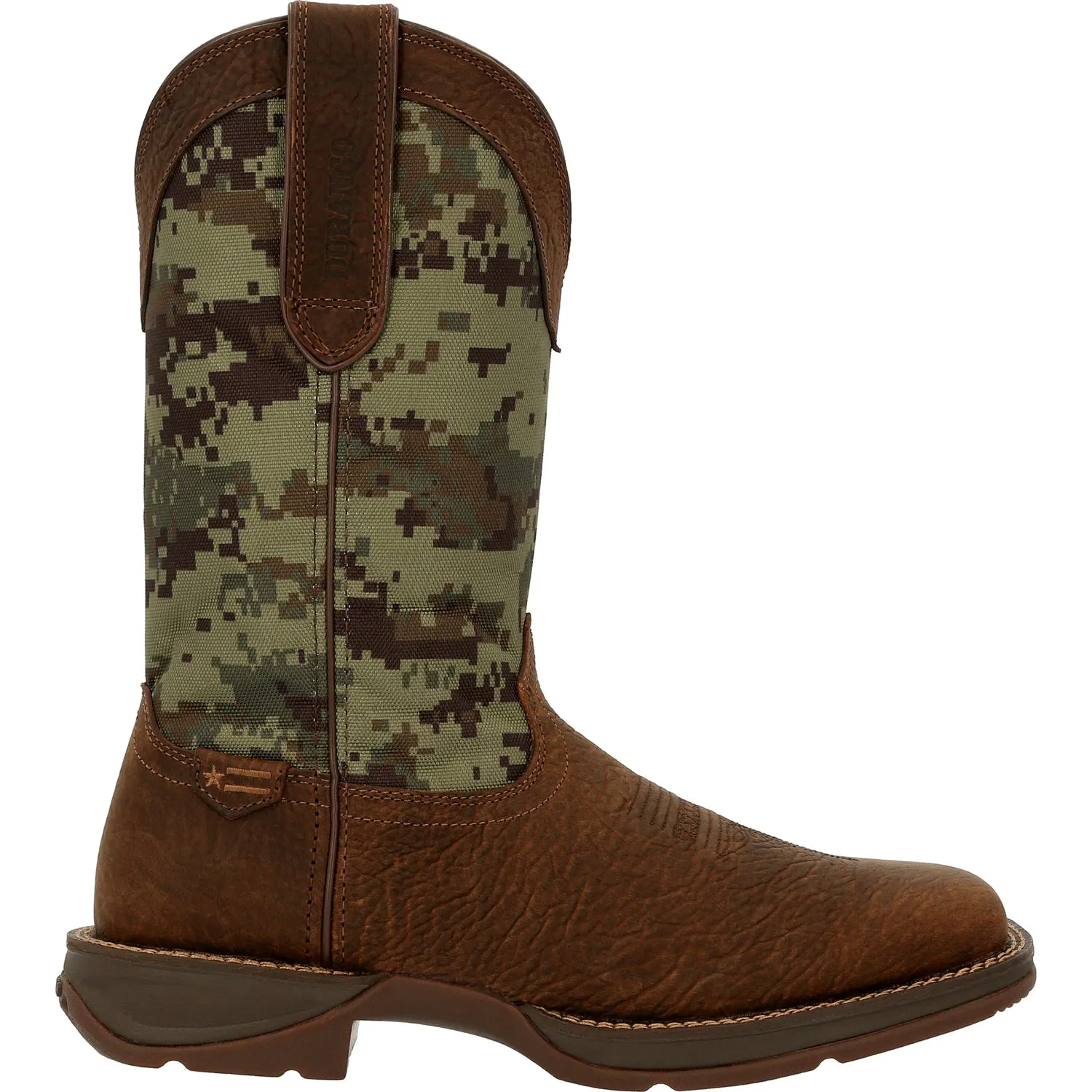 Durango Mens Rebel Western Brown/Digi Camo Leather Cowboy Boots