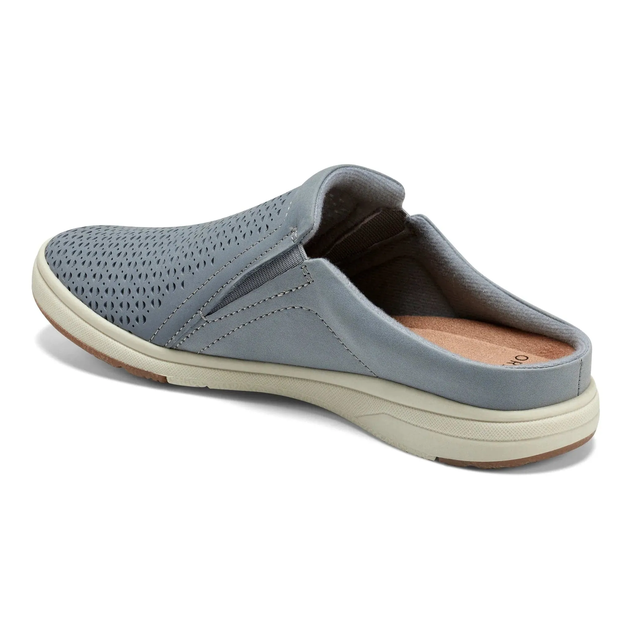 Earth Women's Emilia Slip On Mules- Steel Blue Nubuck