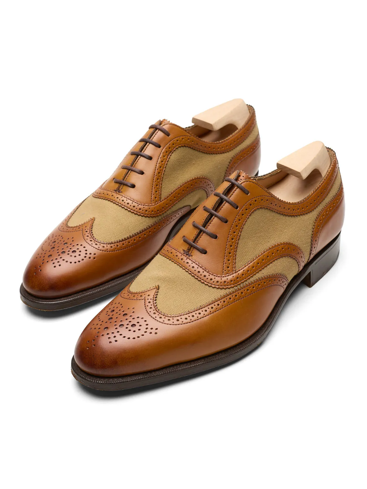 EDWARD GREEN "Malvern" Colonial Two Tone Spectator Wingtip Shoes 6.5E US 7