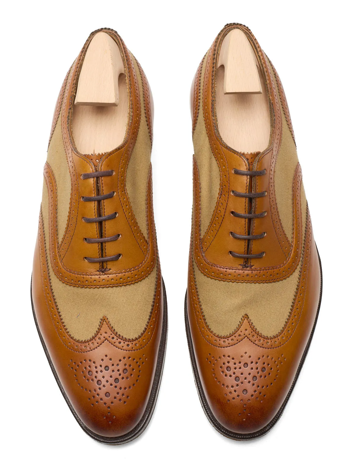 EDWARD GREEN "Malvern" Colonial Two Tone Spectator Wingtip Shoes 6.5E US 7