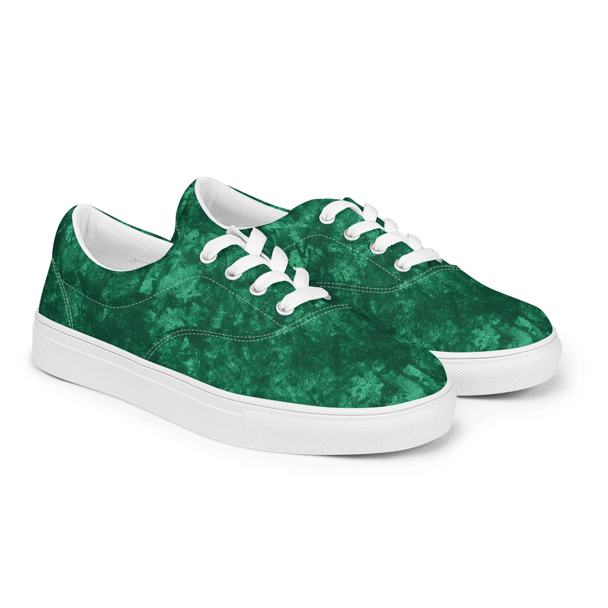 Emerald Green Design Women’s lace-up canvas shoes