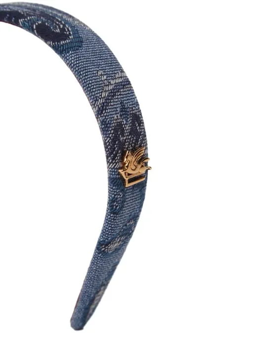 Etro   Fiore denim headband 