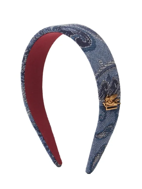 Etro   Fiore denim headband 