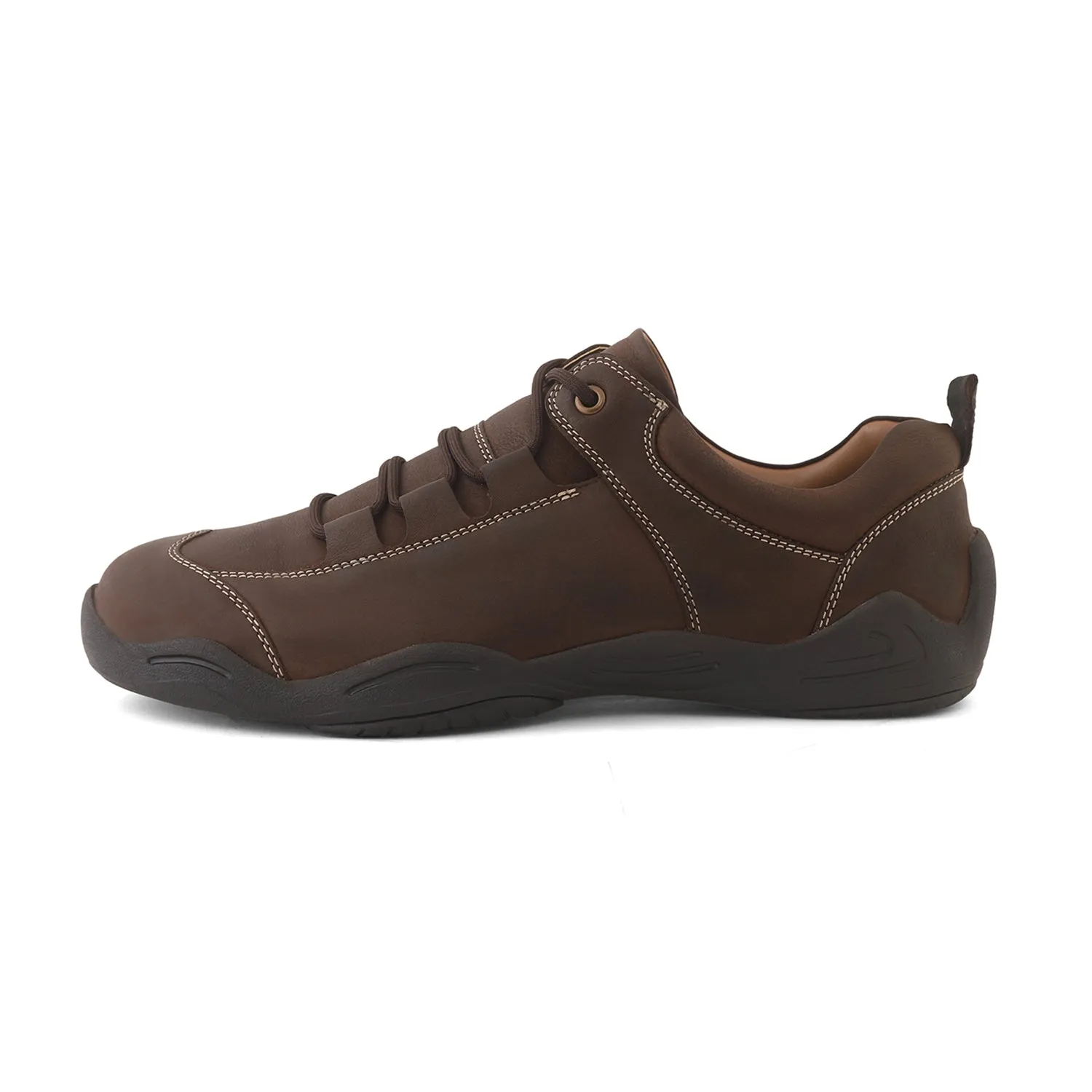 Ezok Mens Casual Brown Leather Sneakers