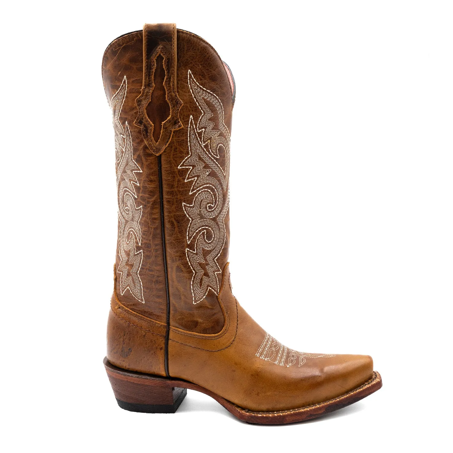 Ferrini Womens Mae Snip Toe Brown Leather 13in Cowboy Boots