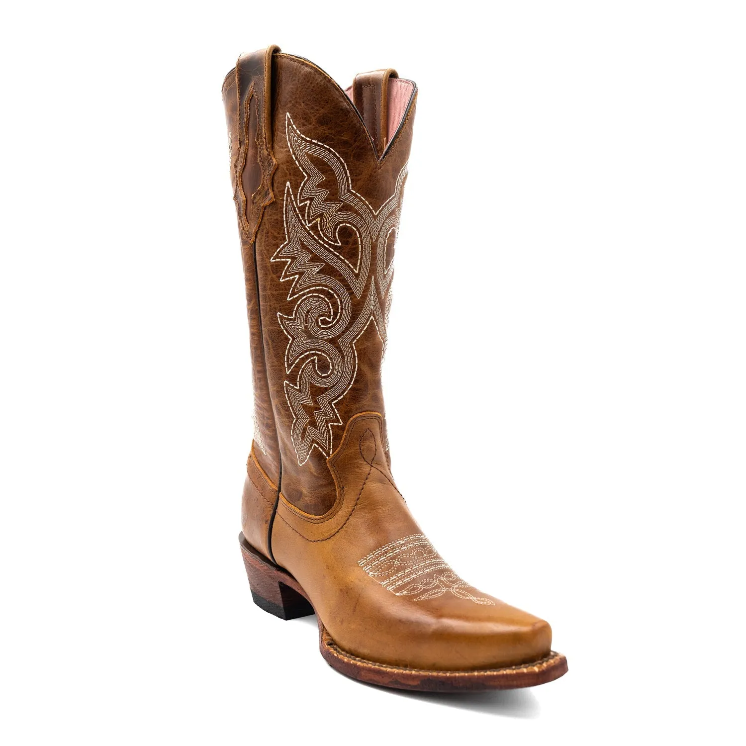 Ferrini Womens Mae Snip Toe Brown Leather 13in Cowboy Boots