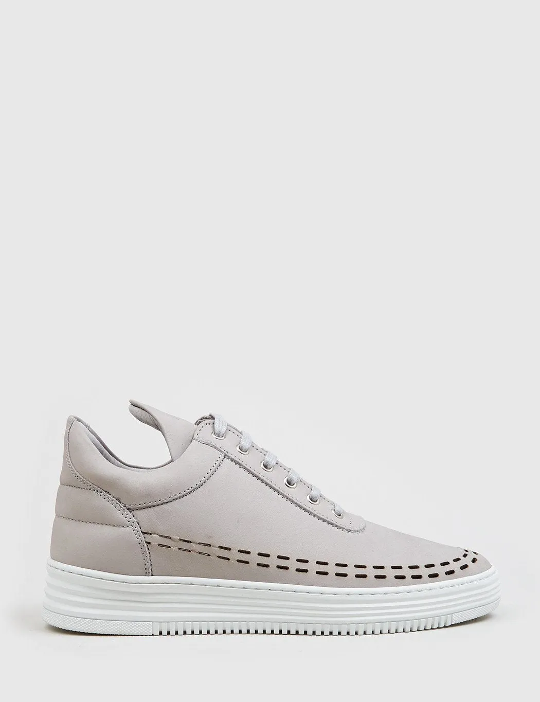 Filling Pieces Low Top Perforated Down (Suede) - Grey