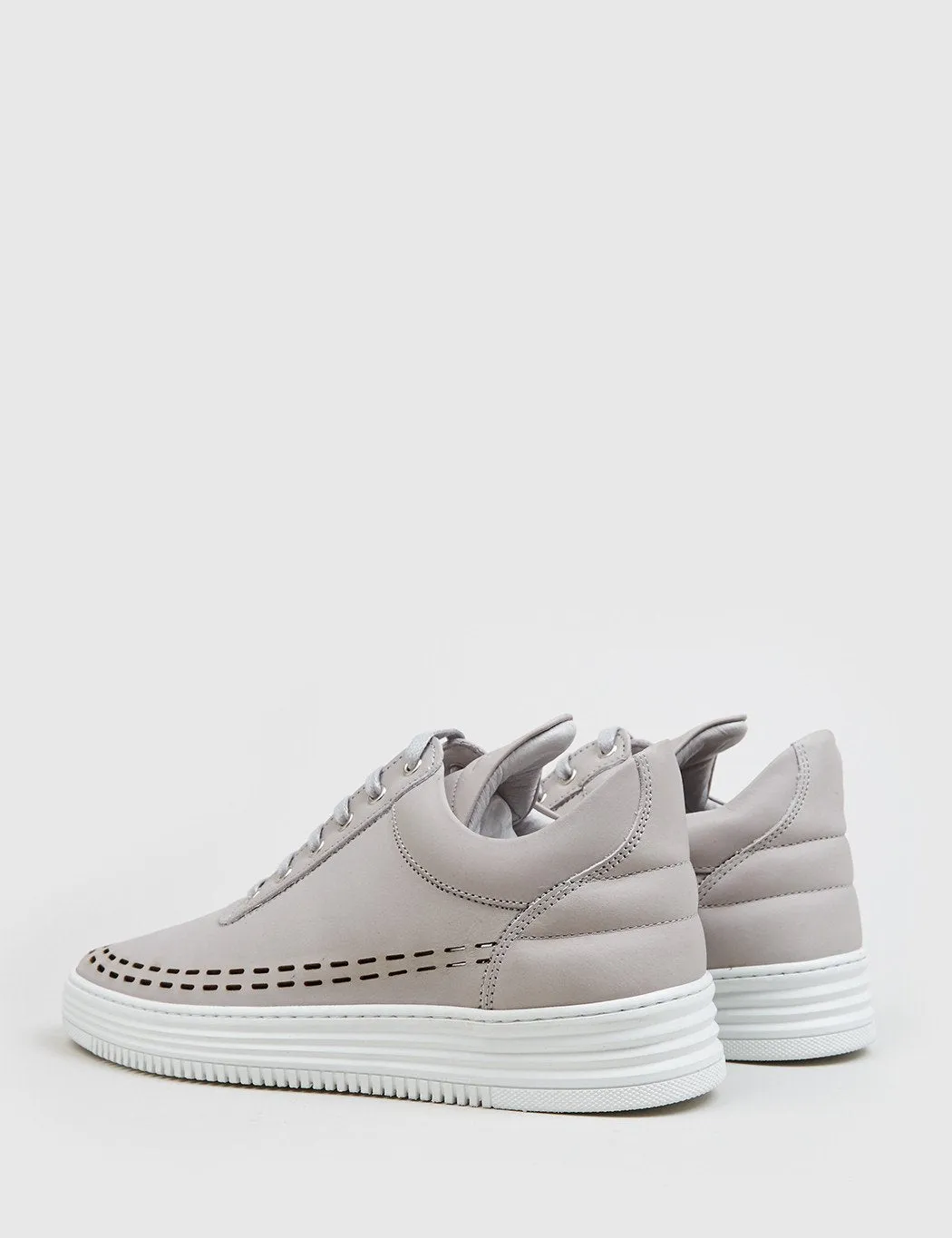 Filling Pieces Low Top Perforated Down (Suede) - Grey