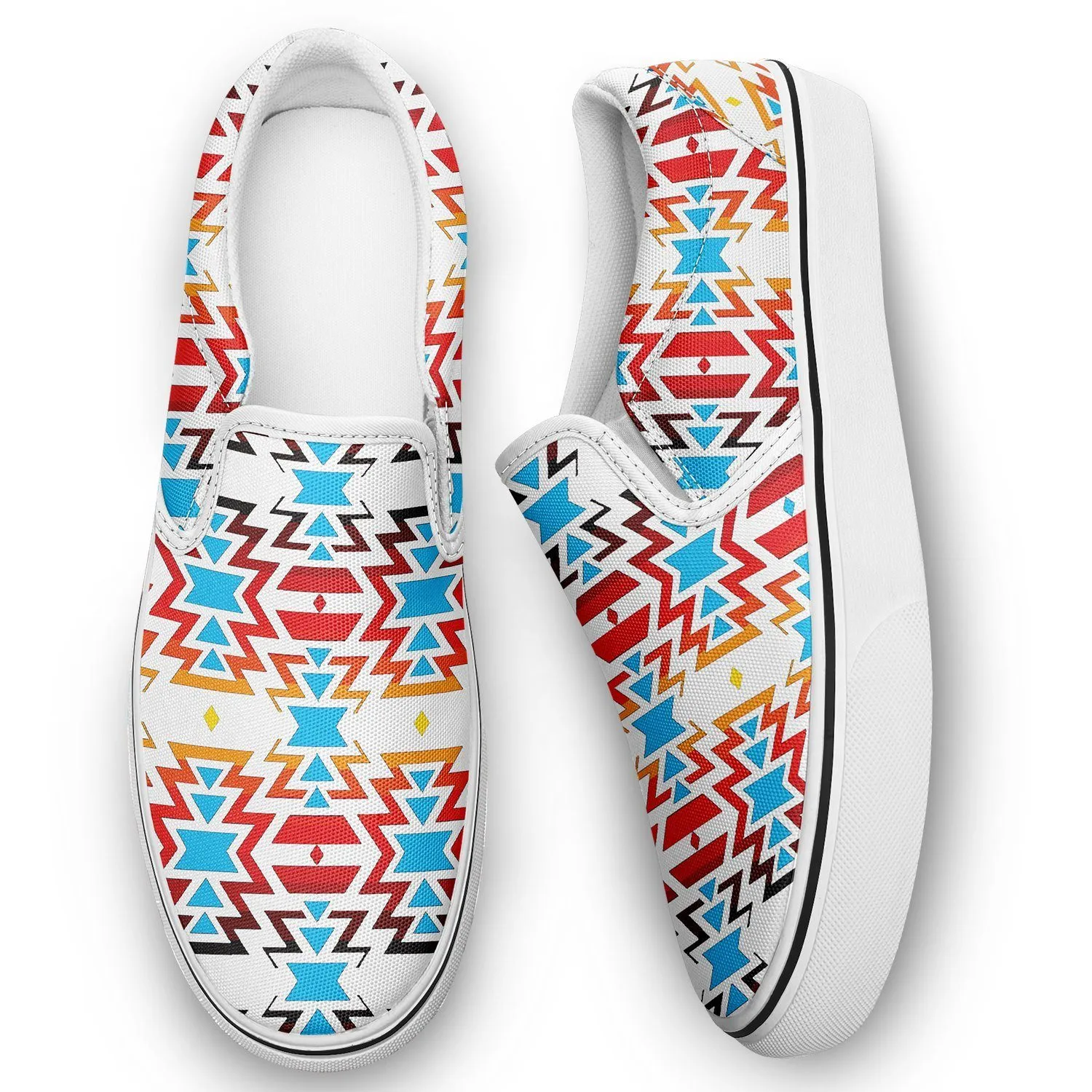 Fire Colors and Sky Otoyimm Kid's Canvas Slip On Shoes