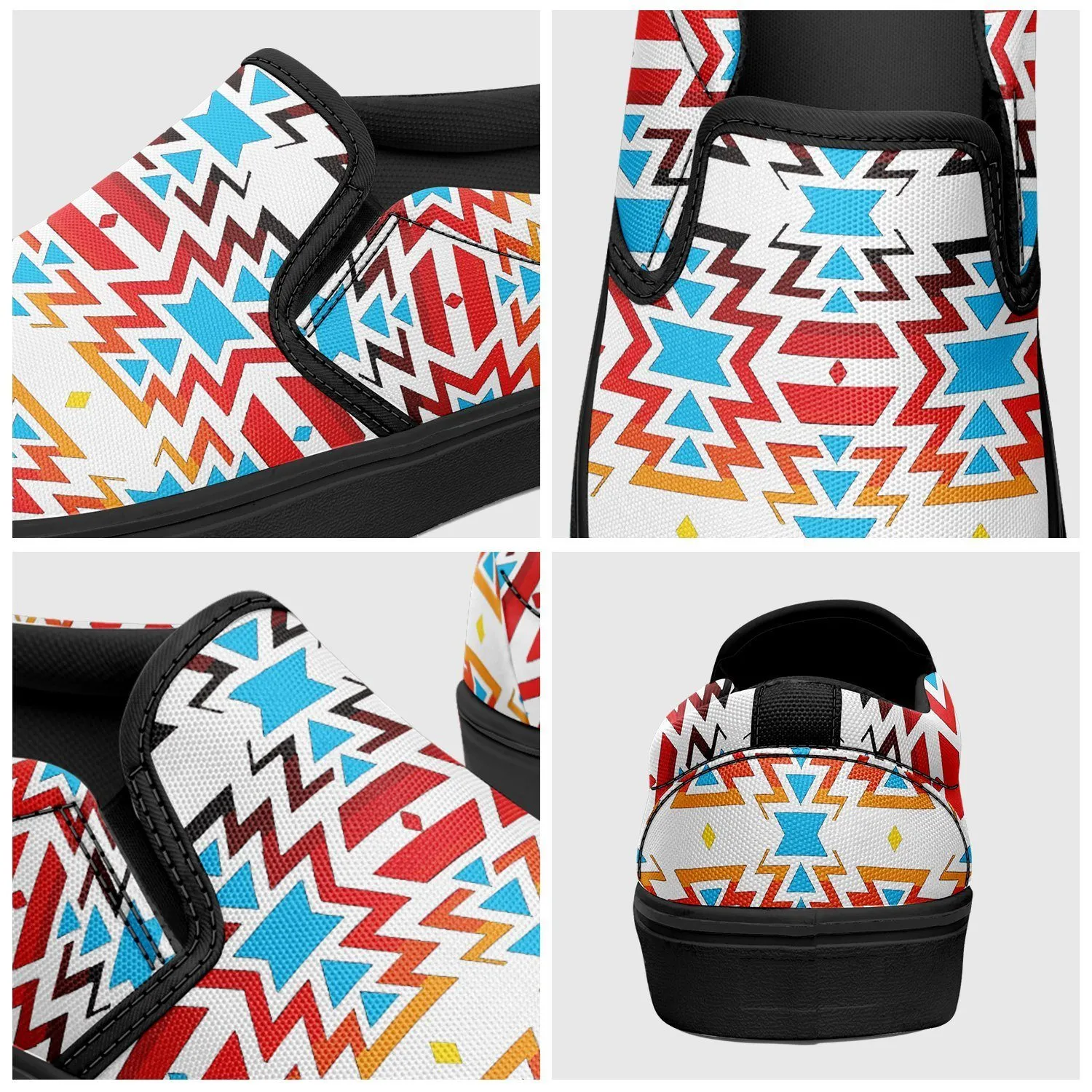 Fire Colors and Sky Otoyimm Kid's Canvas Slip On Shoes