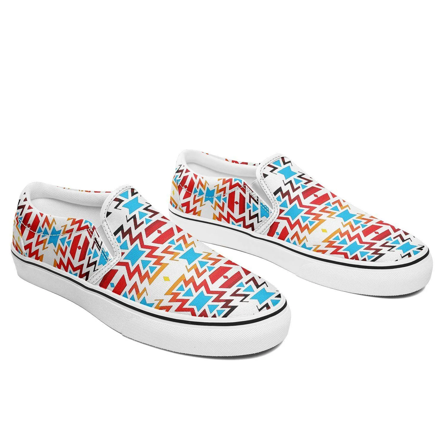 Fire Colors and Sky Otoyimm Kid's Canvas Slip On Shoes