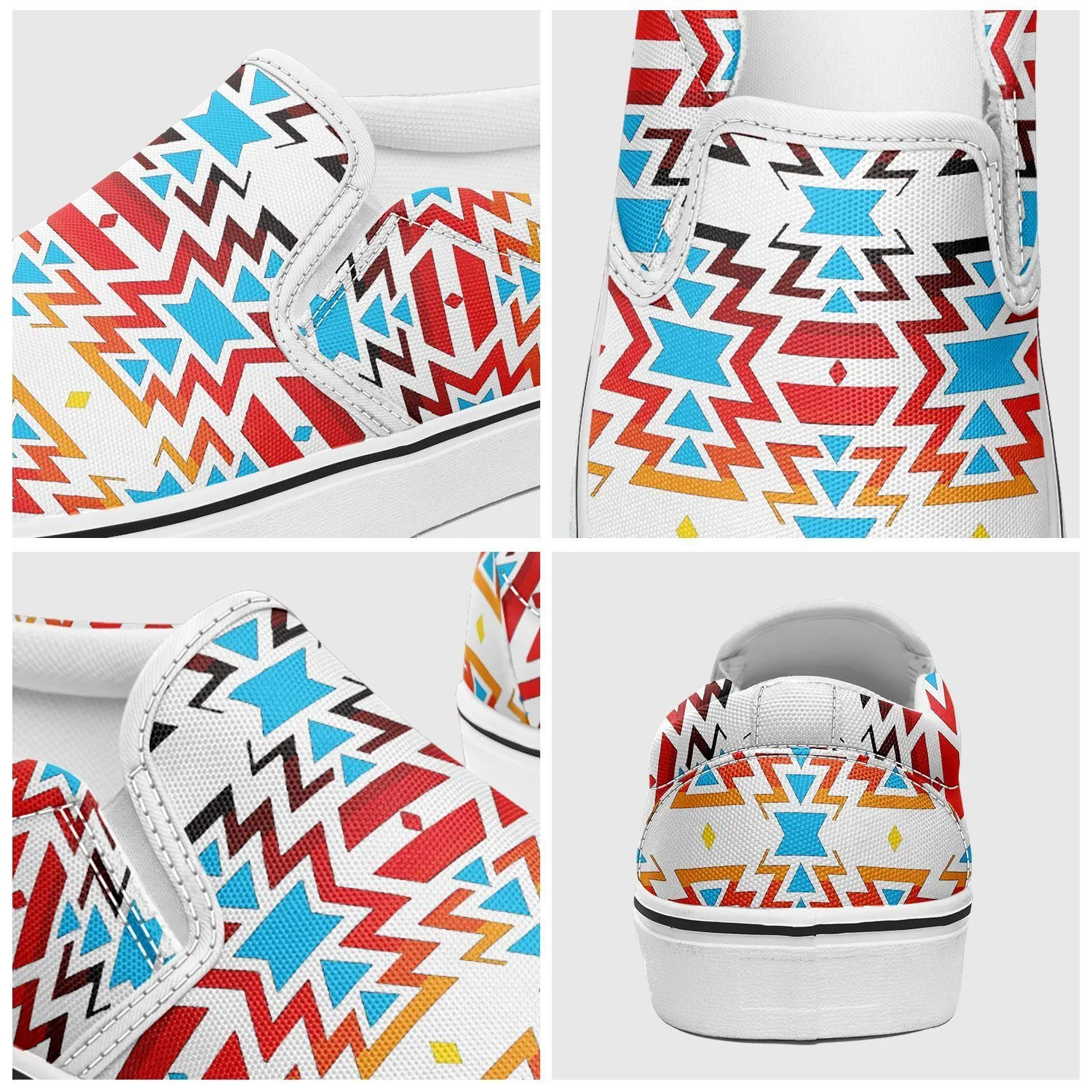 Fire Colors and Sky Otoyimm Kid's Canvas Slip On Shoes