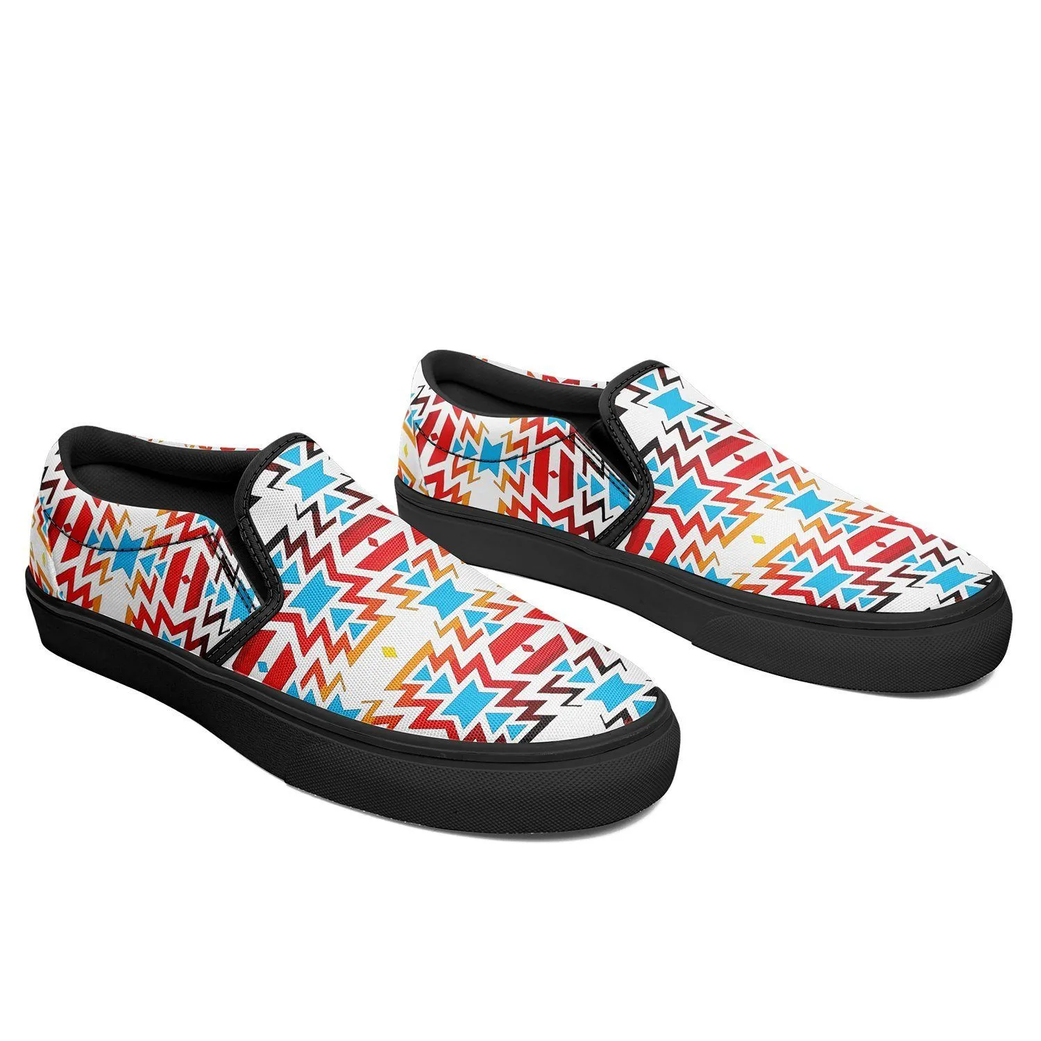 Fire Colors and Sky Otoyimm Kid's Canvas Slip On Shoes