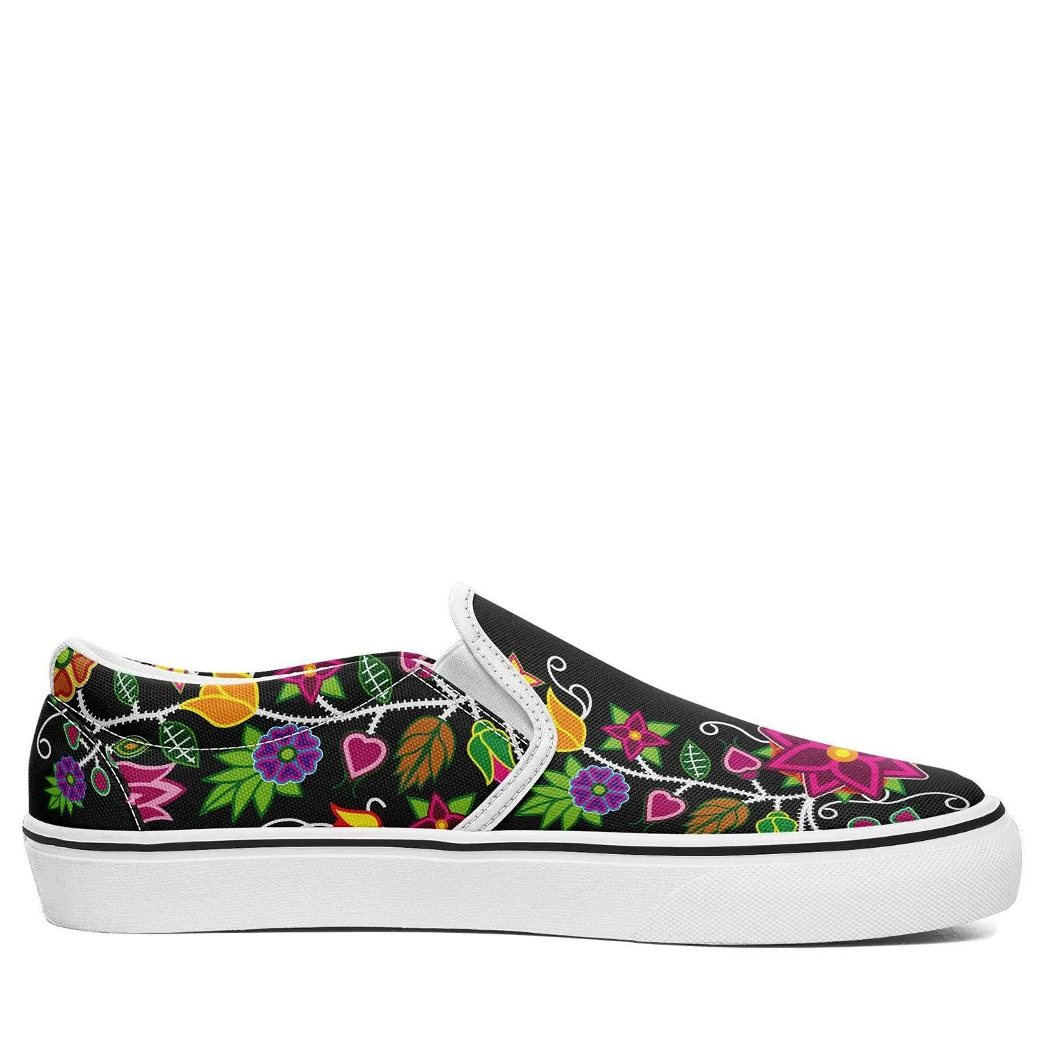 Floral Beadwork Otoyimm Kid's Canvas Slip On Shoes