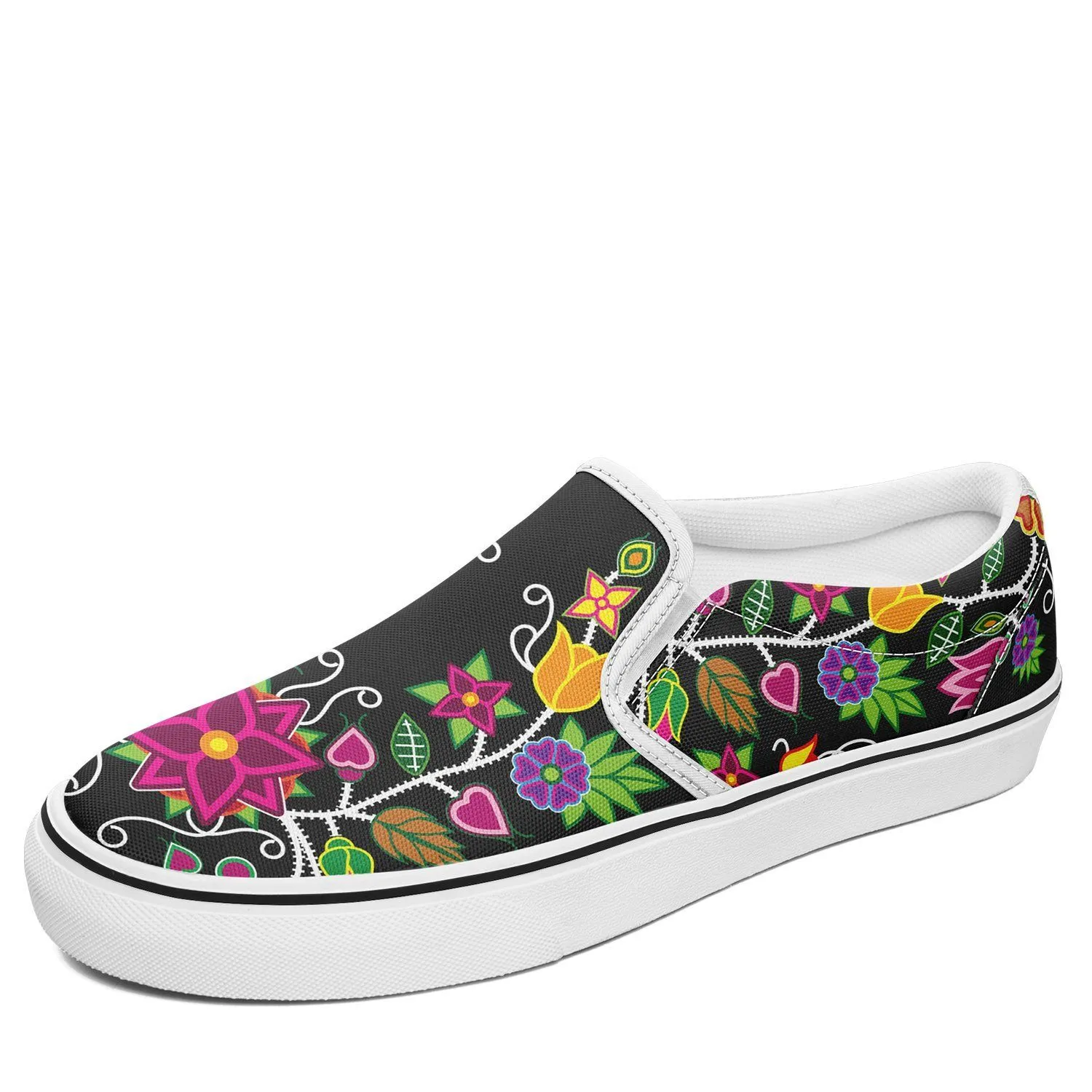 Floral Beadwork Otoyimm Kid's Canvas Slip On Shoes