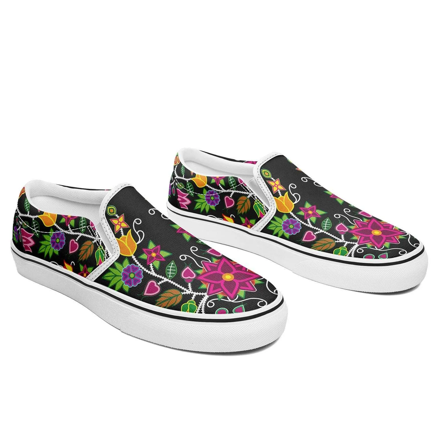 Floral Beadwork Otoyimm Kid's Canvas Slip On Shoes