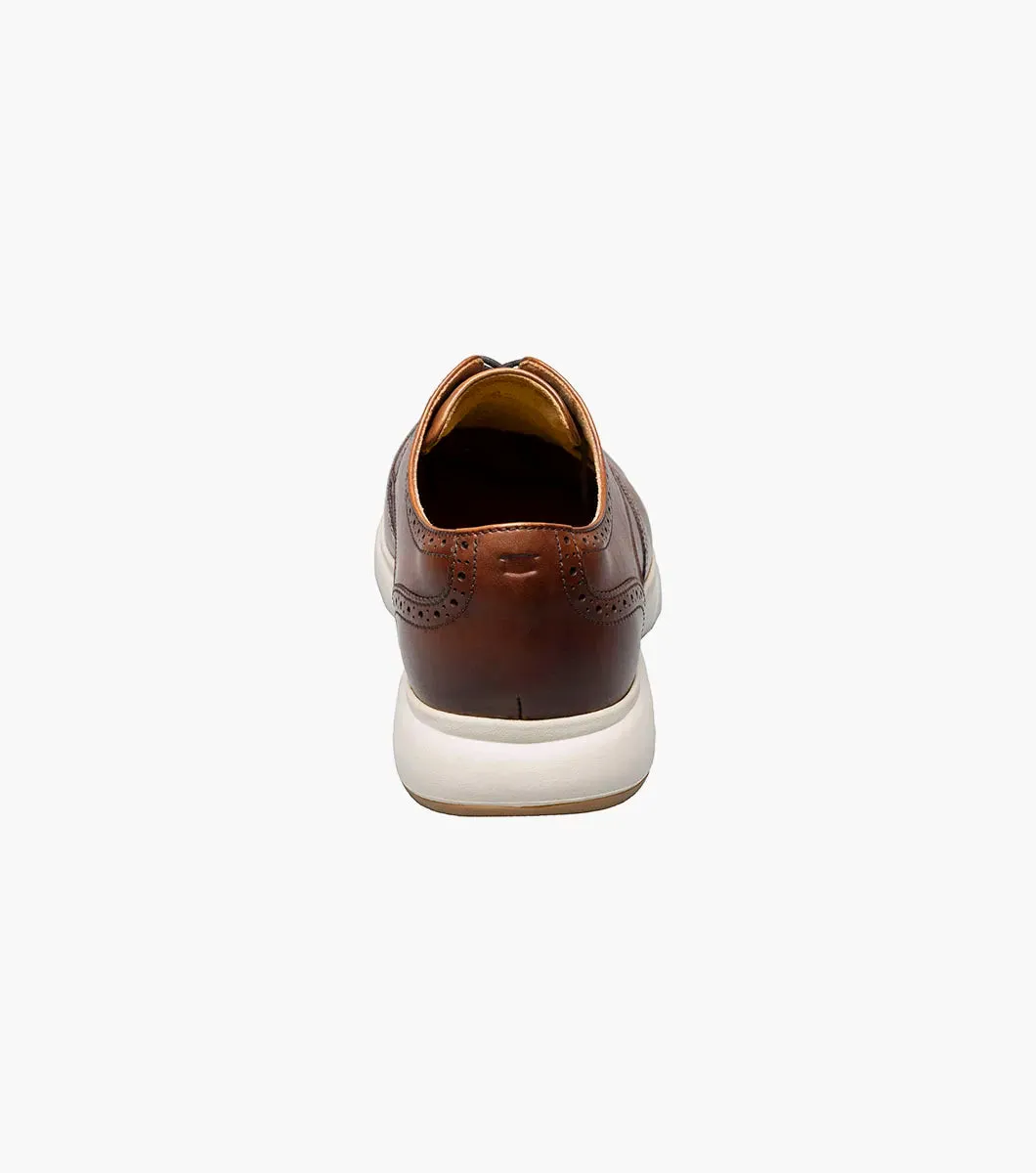 Florsheim Dash Wingtip Oxford Sneaker Shoe (Wide Width) - Cognac