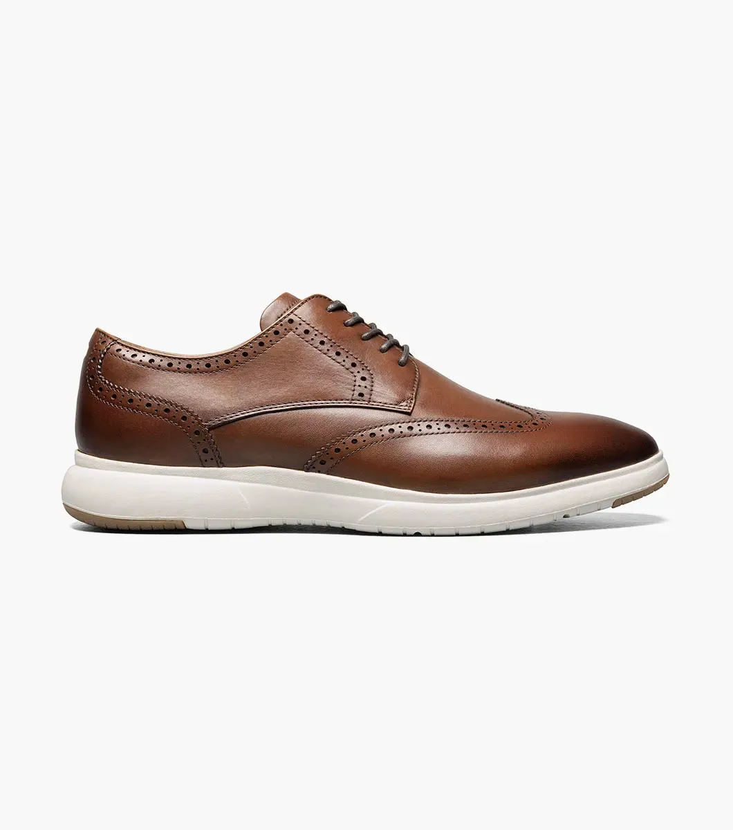 Florsheim Dash Wingtip Oxford Sneaker Shoe (Wide Width) - Cognac