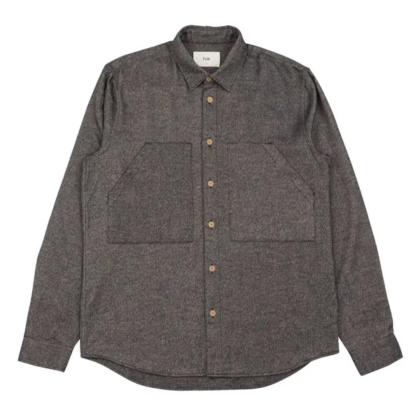 Folk Work Shirt - Slate Multi Twill