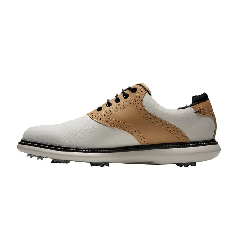 FOOTJOY Traditions Natural Luxe Men's Spikeless Shoes (White/Tan/Grey)