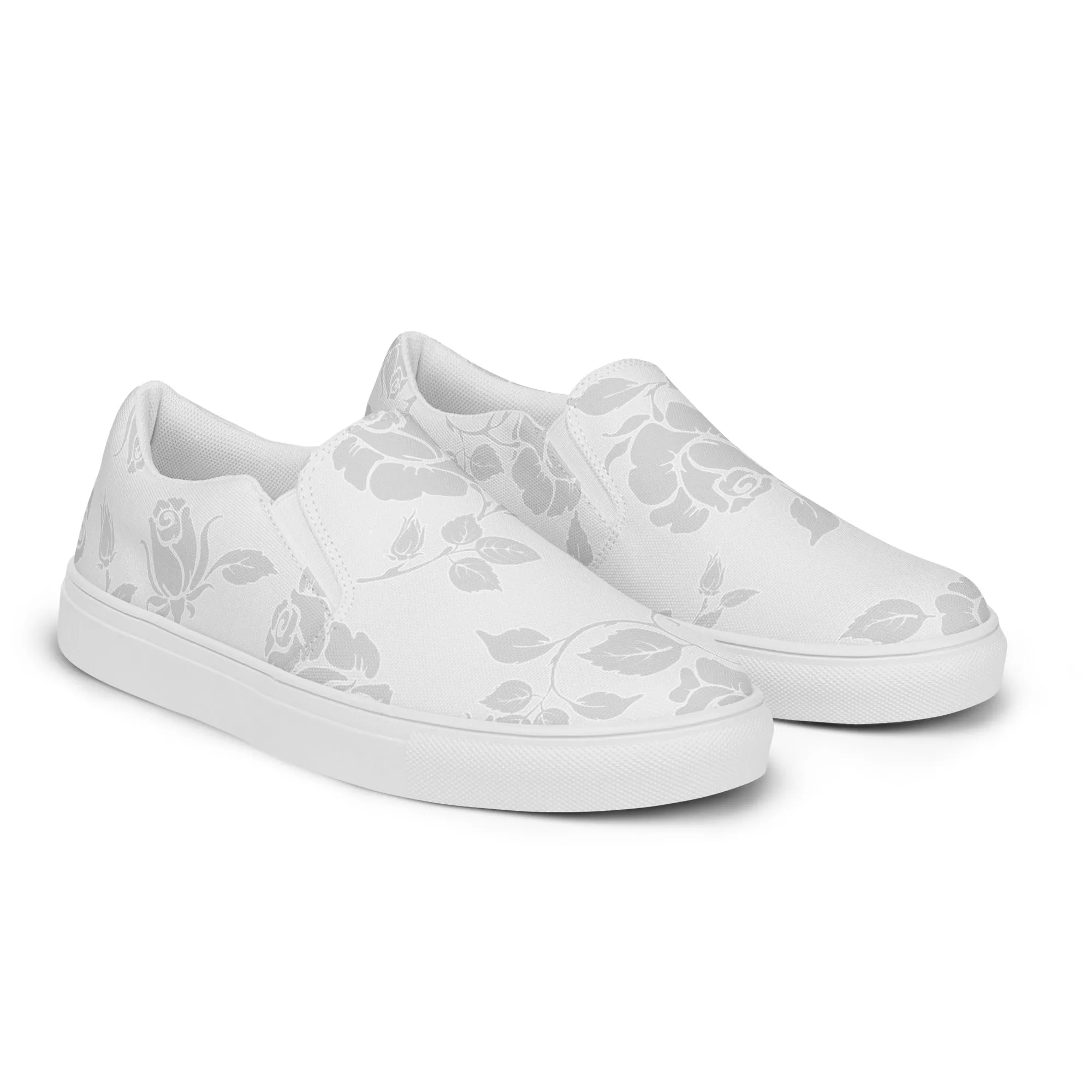 Gainsboro Rose Silhouette Women’s slip-on canvas shoes