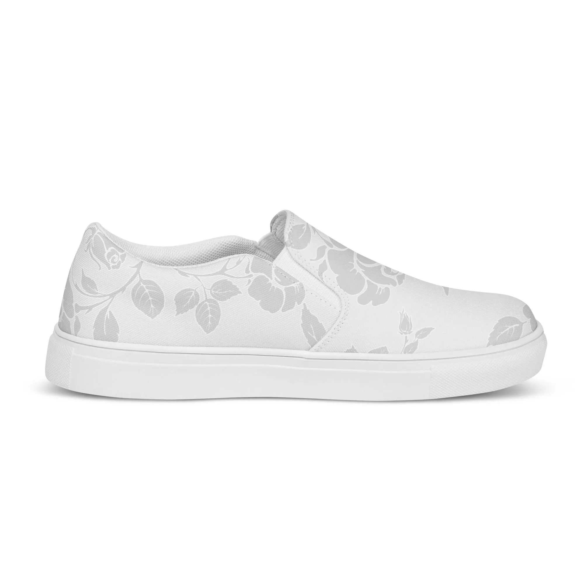 Gainsboro Rose Silhouette Women’s slip-on canvas shoes