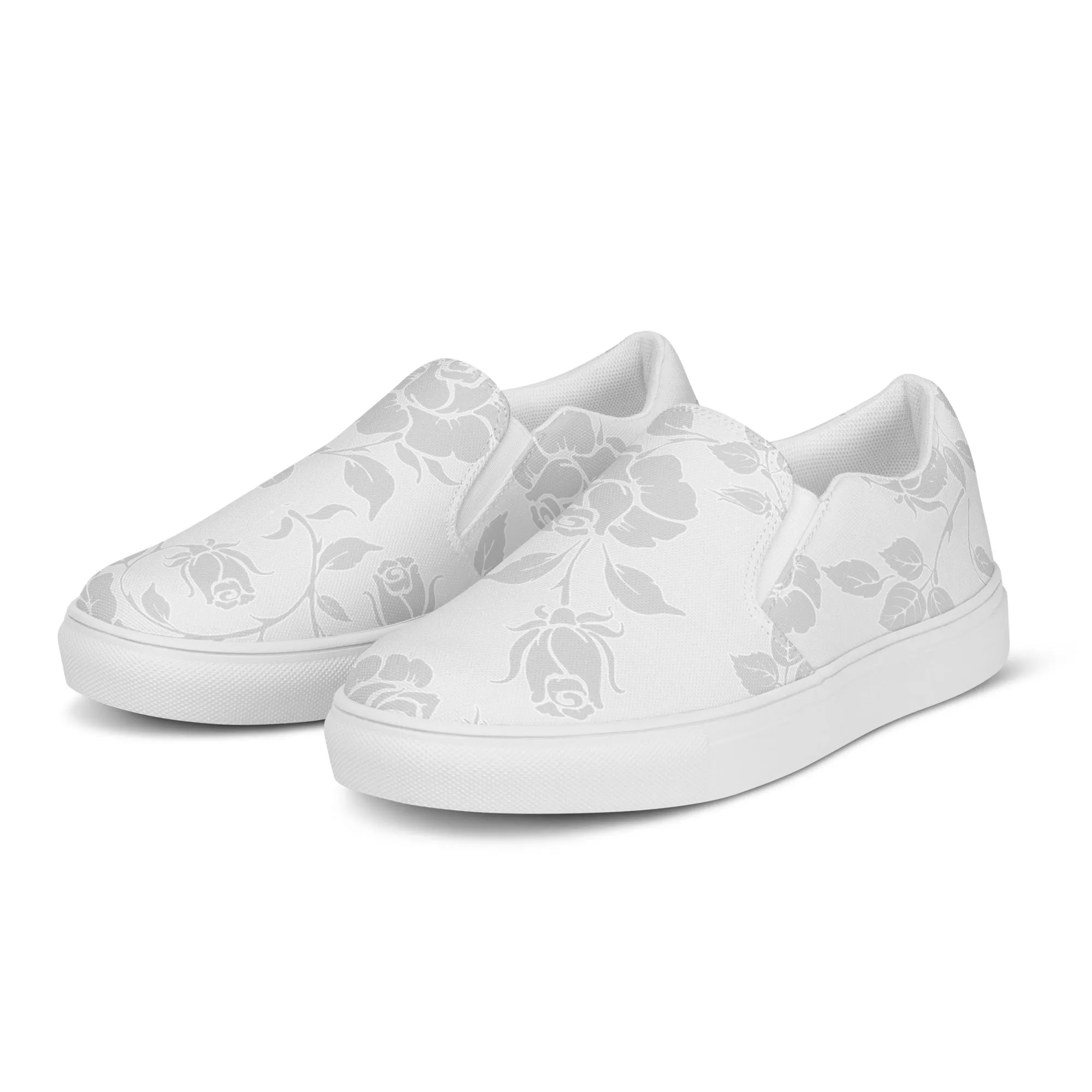 Gainsboro Rose Silhouette Women’s slip-on canvas shoes