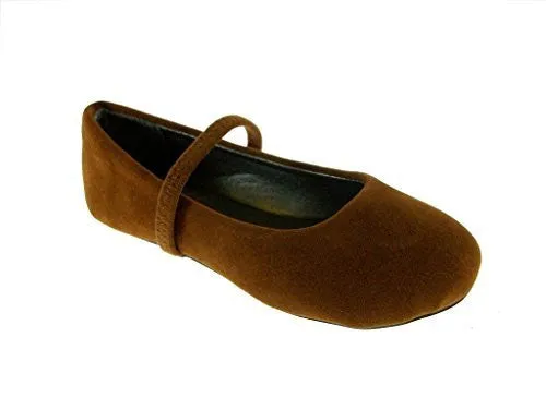 Girls 1001-SU-132 Toddlers Suede Slip On Mary Jane Flat Shoes