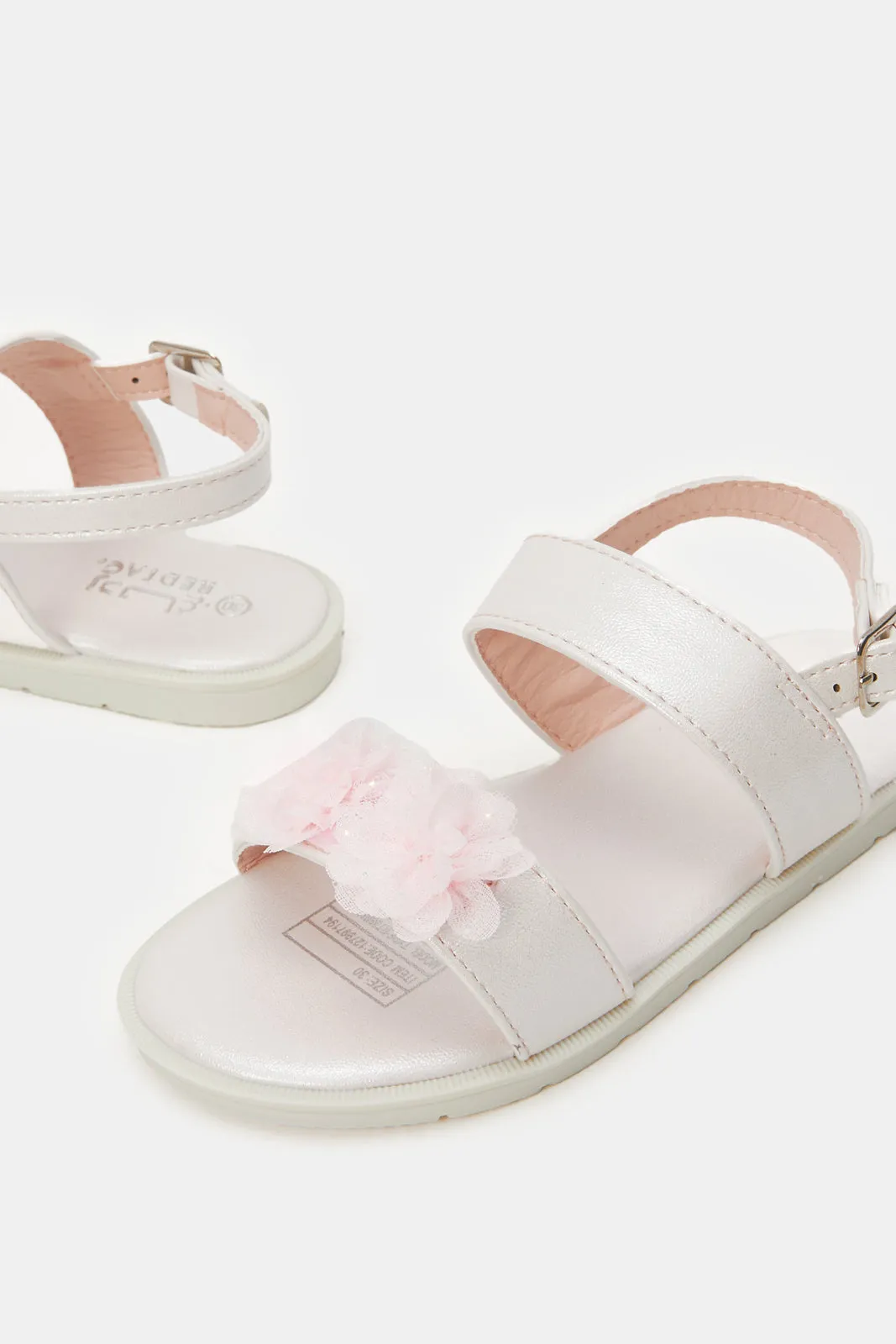 Girls Cream Floral Sandal