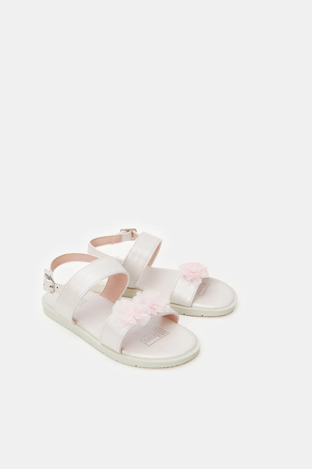 Girls Cream Floral Sandal