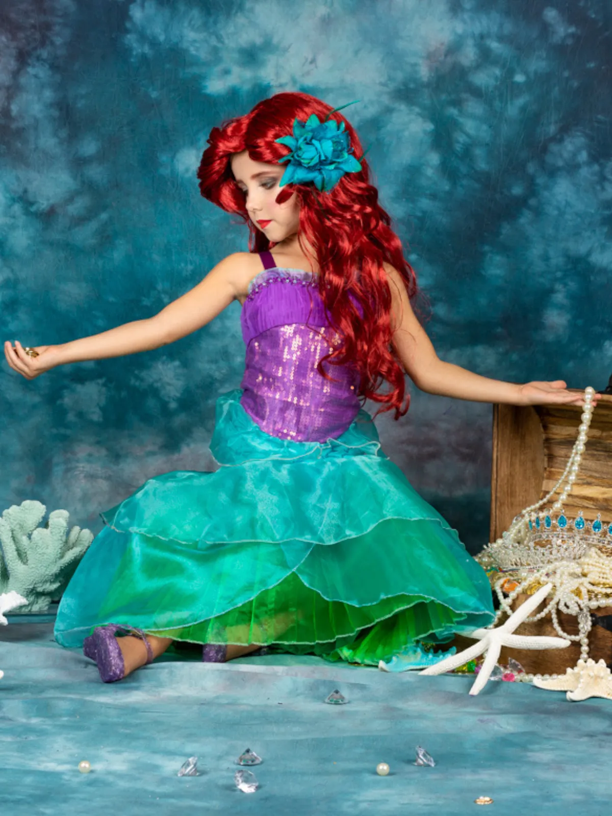 Girls Magical Mermaid Princess Costume Dress