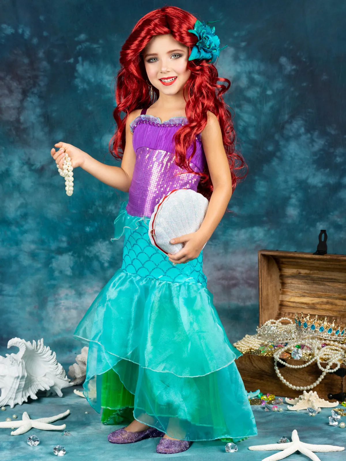 Girls Magical Mermaid Princess Costume Dress