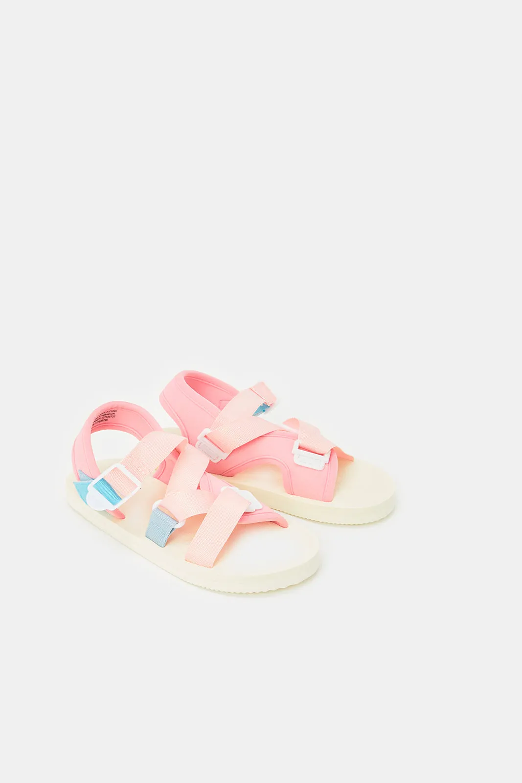 Girls Pink Strappy Slide