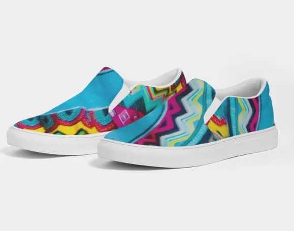 Girls' Slip On Sneakers-Batik Art.  Women's Trendy Canvas Casual Shoes.. WickedYo.