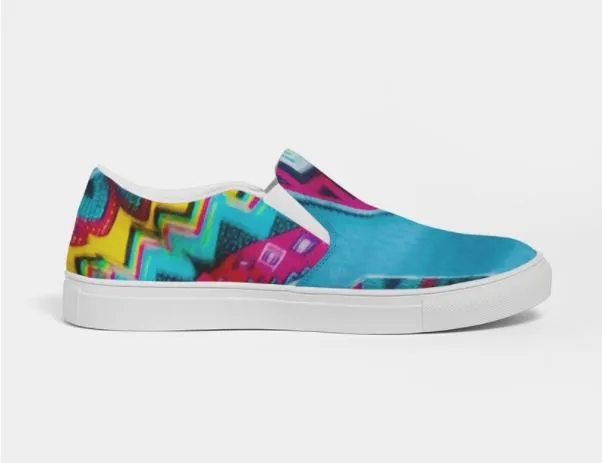 Girls' Slip On Sneakers-Batik Art.  Women's Trendy Canvas Casual Shoes.. WickedYo.