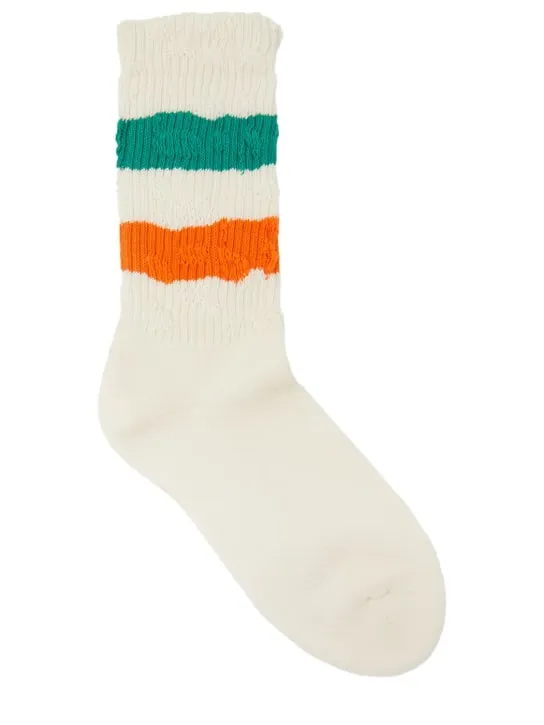 Golden Goose   Striped cotton blend ribbed socks 