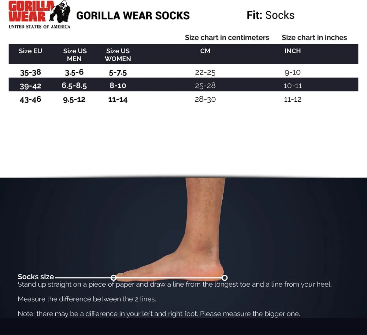 Gorilla Wear Ankle Socks 2-Pack - Black