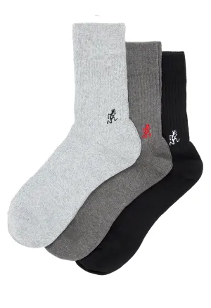 Gramicci Basic Crew Socks - Black / Charcoal / Grey