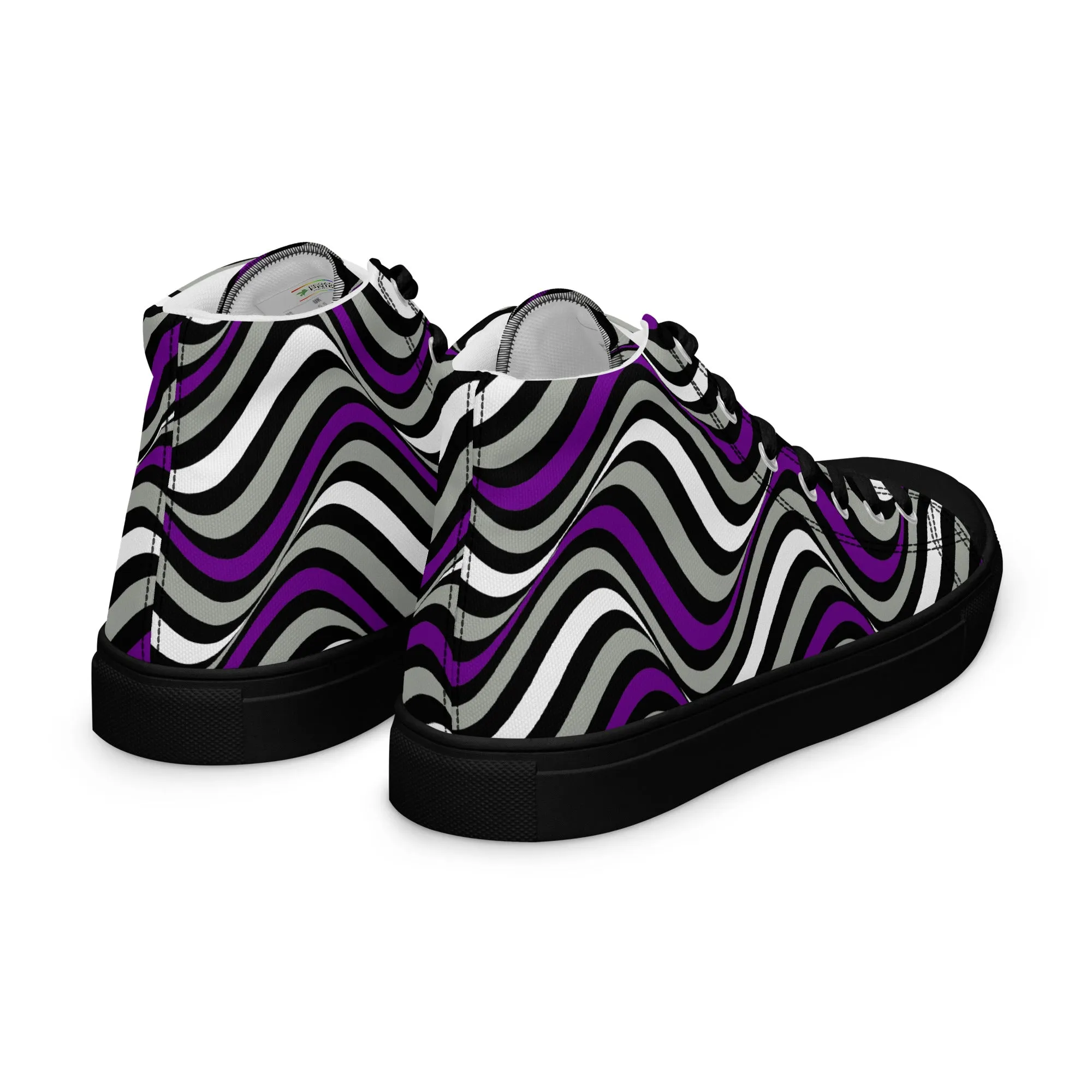 Greysexual Pride Wavey Women’s High Top Canvas Athletic Shoes