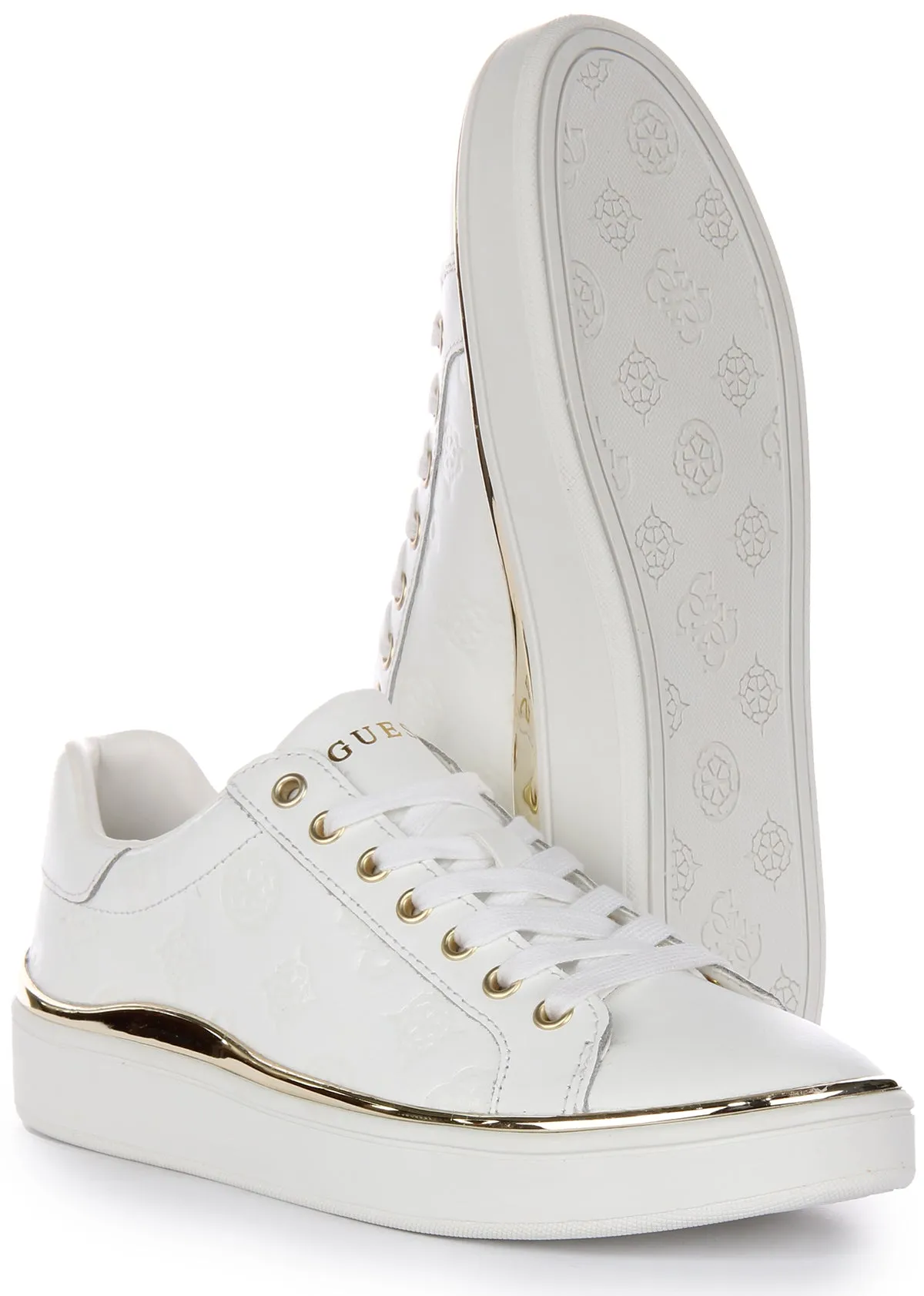 Guess Bonny Peony Trainer In White For Women