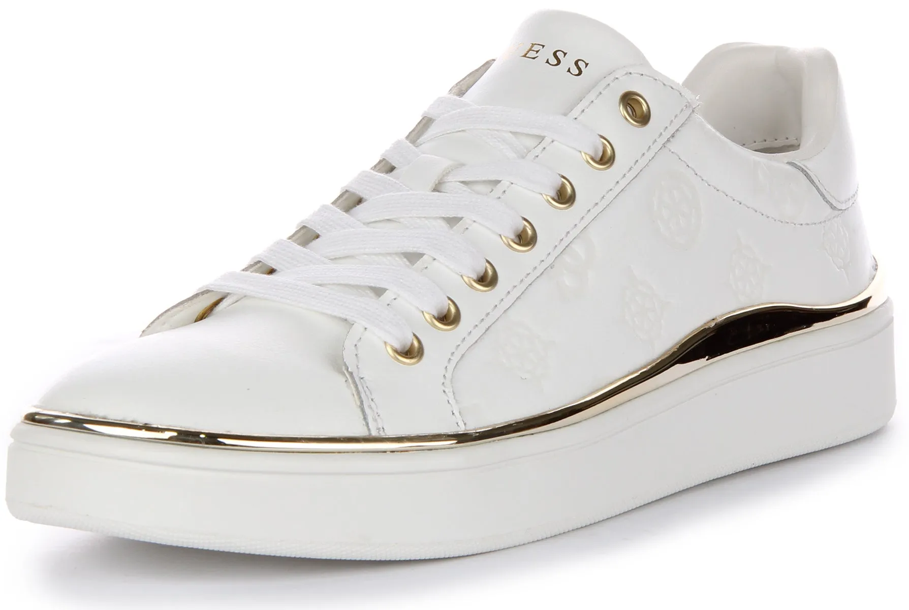 Guess Bonny Peony Trainer In White For Women