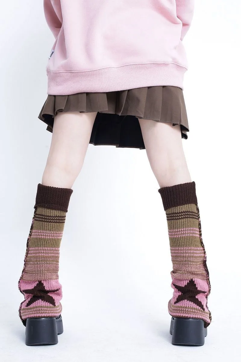 Gyaru Striped Leg Warmers