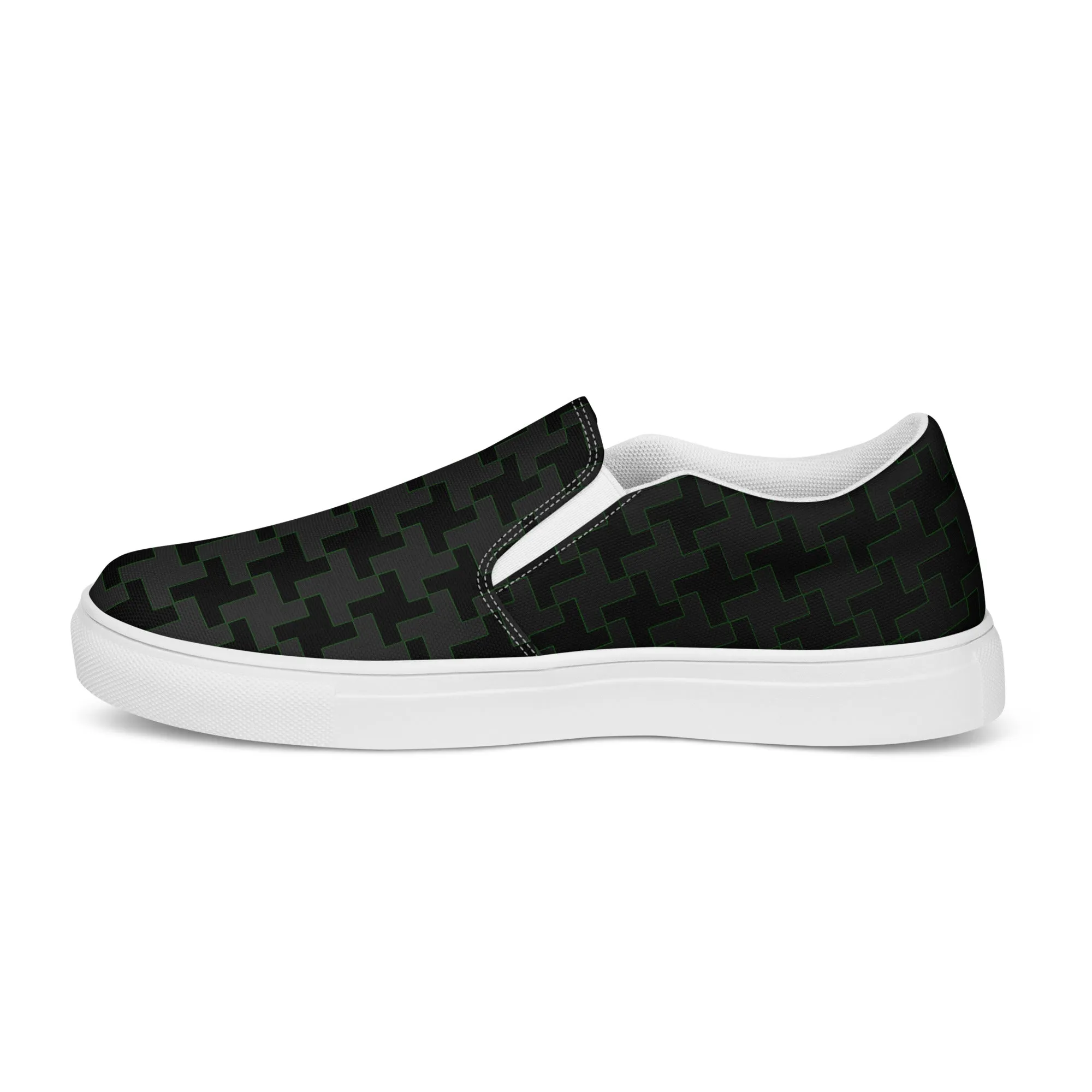 Houndstooth Men’s slip-on canvas shoes